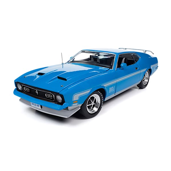1:18-Scale 1972 Ford Mustang Mach 1 Grabber Blue Diecast Car