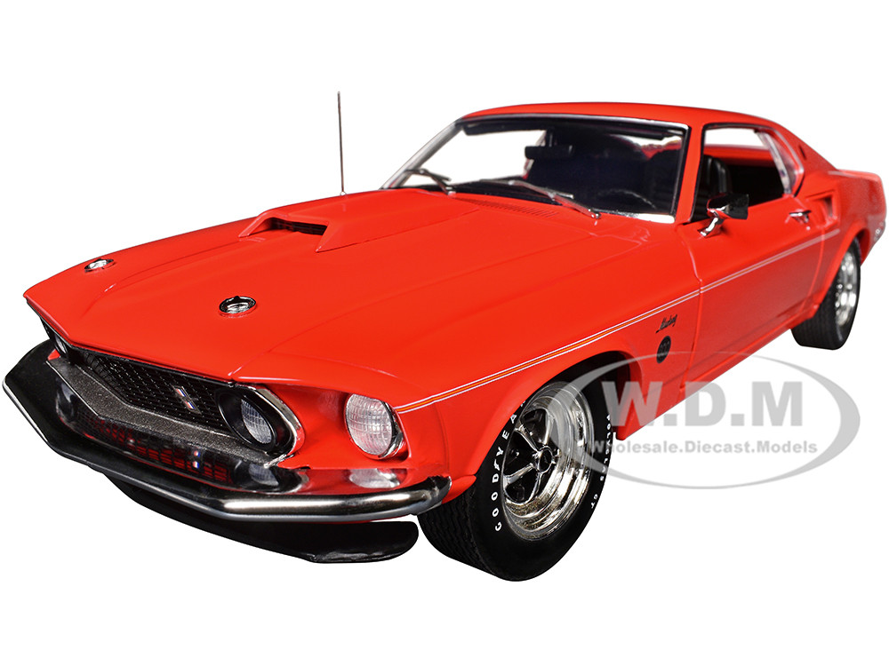 1969 Ford Mustang Limited Edition 600 Flower Power Red Limited Edition to 300 pieces Worldwide 1/18 Diecast Model Car by ACME