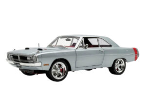 1970 Dodge Dart 440 Street Machine Titanium Silver Metallic with Red Tail Stripe and Red Interior Limited Edition to 594 pieces Worldwide 1/18 Diecast
