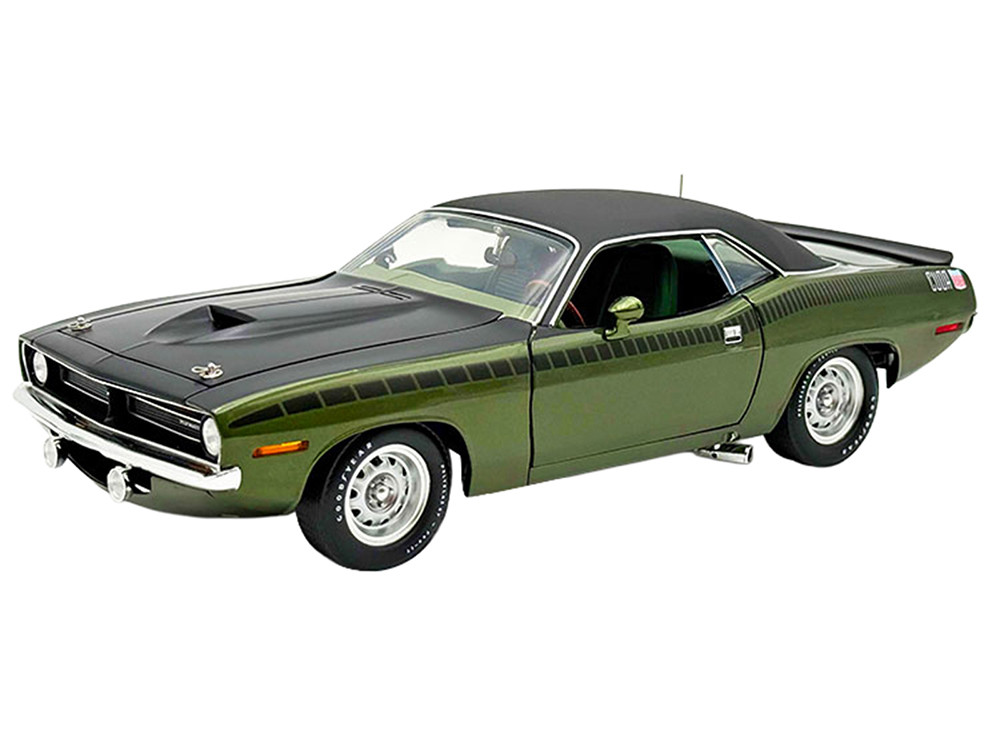 1970 Plymouth AAR Cuda Ivy Green Metallic with Black Stripes and Black Vinyl Top with Green Interior Limited Edition to 448 pieces Worldwide 1/18 Diec