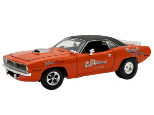 1970 Plymouth HEMI Cuda "Sun Kissed Cuda - Sox & Martin" Vitamin C Orange with Black Vinyl Top Limited Edition to 444 pieces Worldwide 1/18 Diecast Mo