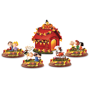 PEANUTS Thanksgiving Sculptures With Light-Up Doghouse
