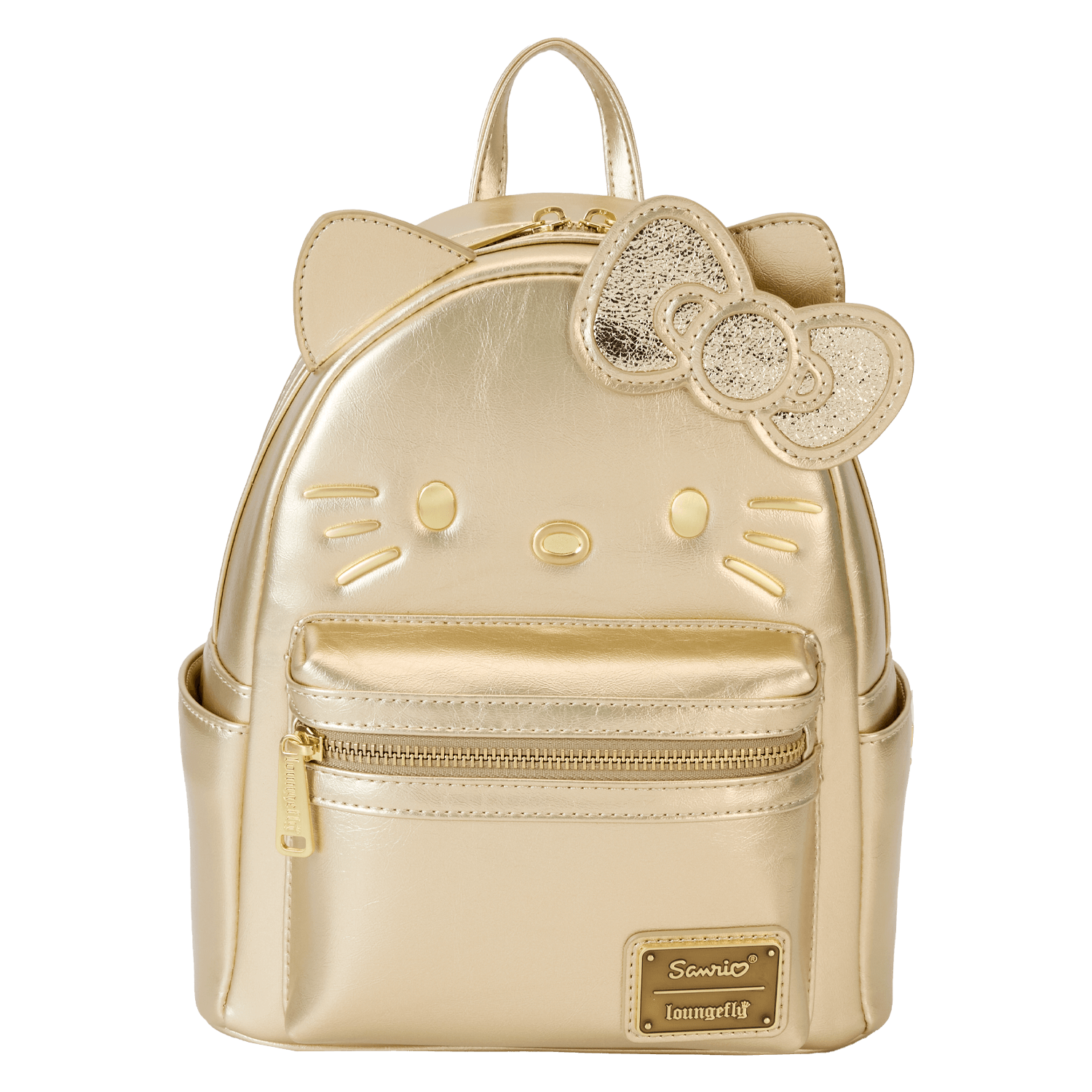 Limited Edition Sanrio Hello Kitty 50th Anniversary Gold Mini Backpack | Officially Licensed | Plastic/Vegan Leather | Loungefly