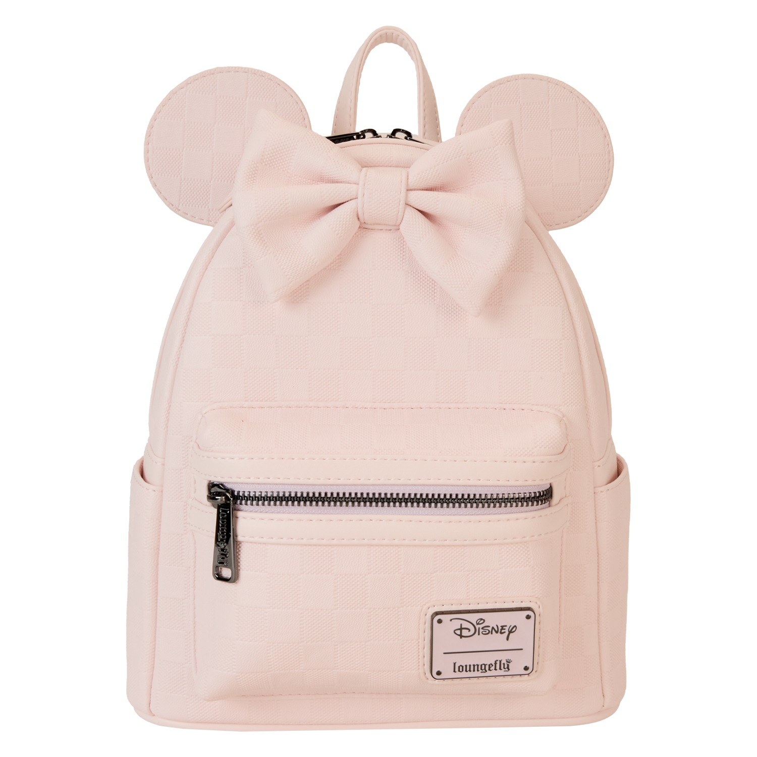 Minnie Mouse Checkered Texture Mini Backpack | Officially Licensed | Plastic/Vegan Leather | Loungefly