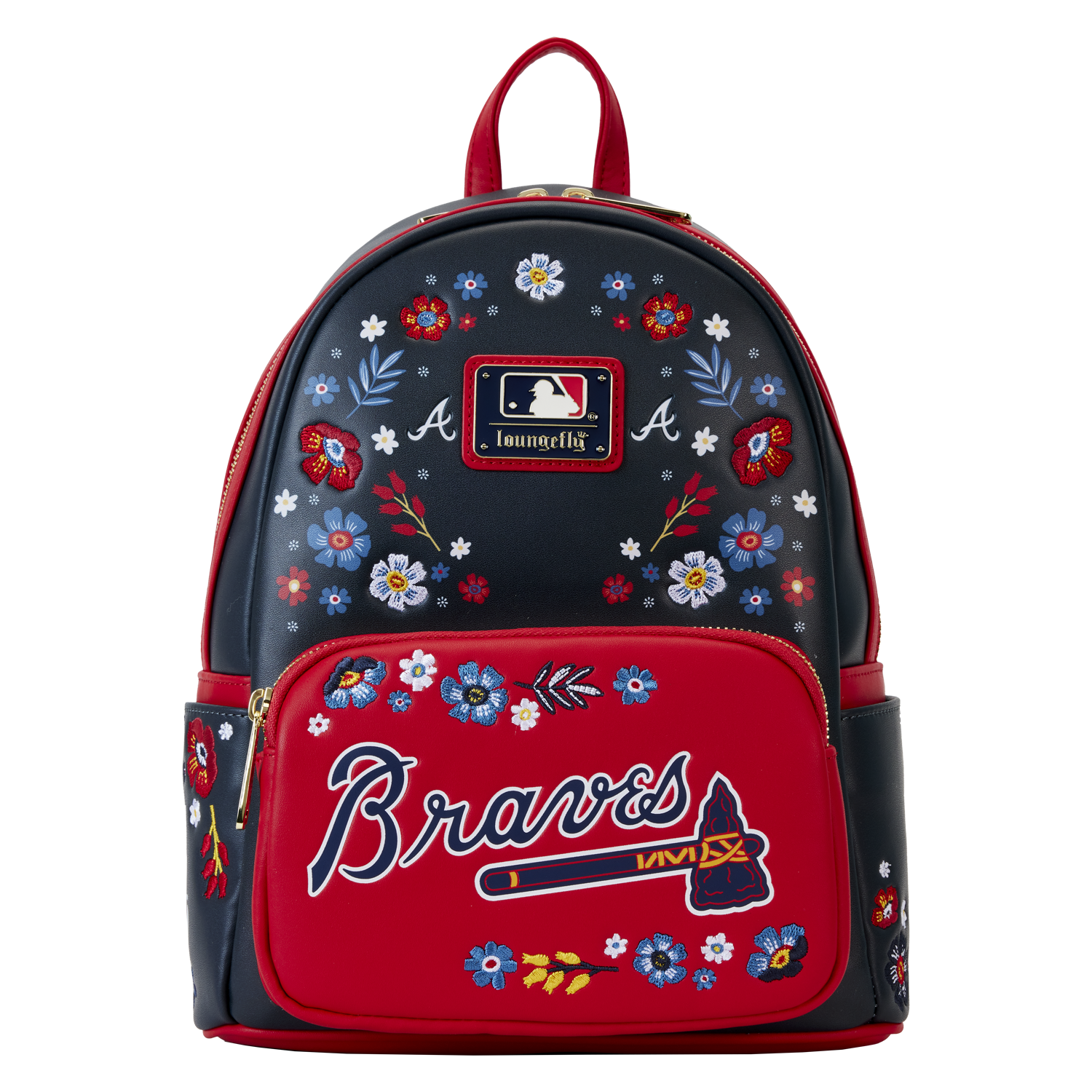 MLB Atlanta Braves Floral Mini Backpack | Officially Licensed | Plastic/Vegan Leather | Loungefly