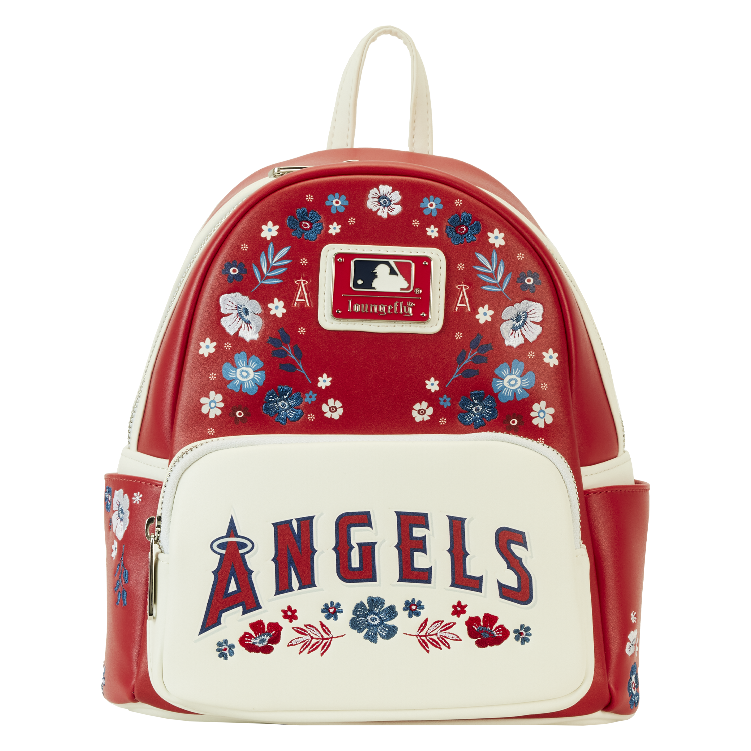 MLB Los Angeles Angels Floral Mini Backpack | Officially Licensed | Plastic/Vegan Leather | Loungefly