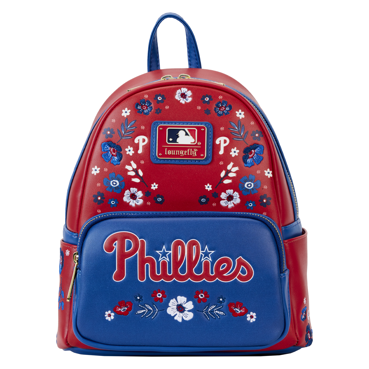 MLB Philadelphia Phillies Floral Mini Backpack | Officially Licensed | Plastic/Vegan Leather | Loungefly