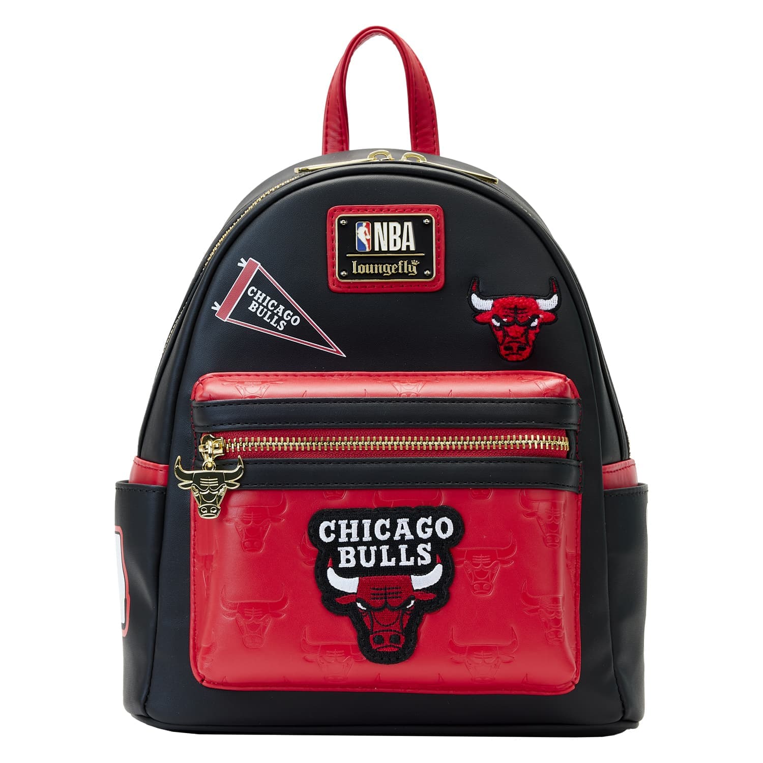 NBA Chicago Bulls Patch Icons Mini Backpack | Officially Licensed | Plastic/Vegan Leather | Loungefly