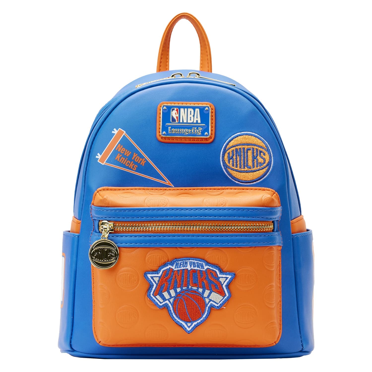 NBA New York Knicks Patch Icons Mini Backpack | Officially Licensed | Plastic/Vegan Leather | Loungefly