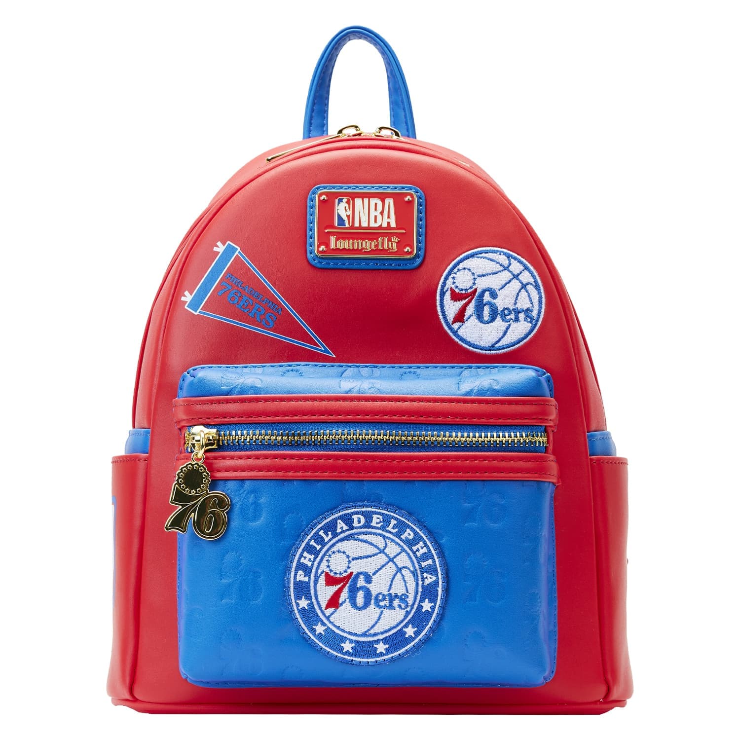 NBA Philadelphia 76ers Patch Icons Mini Backpack | Officially Licensed | Plastic/Vegan Leather | Loungefly