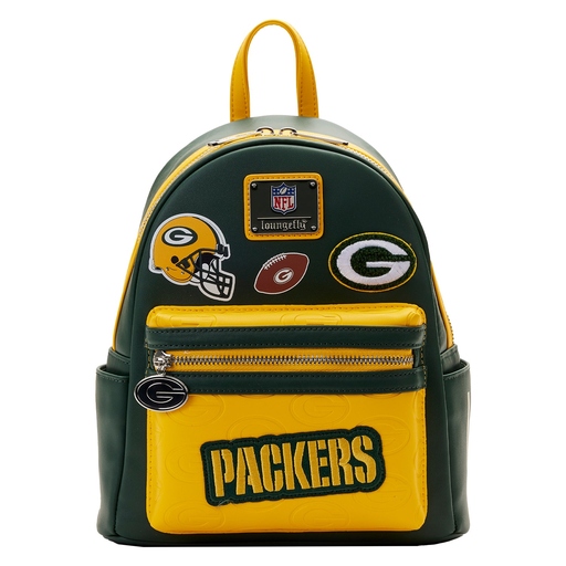 NFL Green Bay Packers Patches Mini Backpack | Officially Licensed | Plastic/Vegan Leather/Rubber | Loungefly