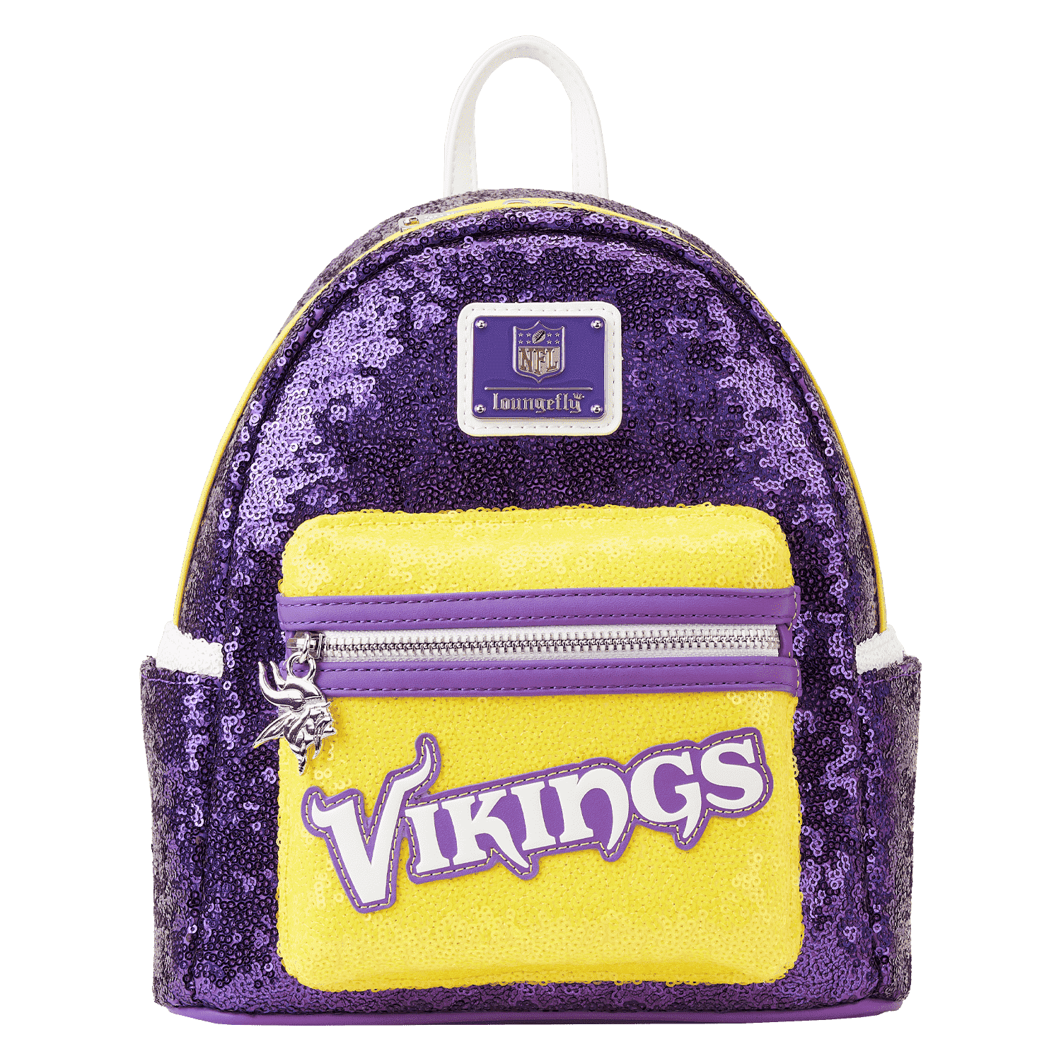 NFL Minnesota Vikings Sequin Mini Backpack | Officially Licensed | Plastic/Vegan Leather | Loungefly