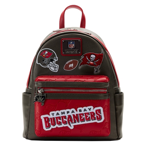 NFL Tamp Bay Buccaneers Patches Mini Backpack | Officially Licensed | Plastic/Vegan Leather/Rubber | Loungefly