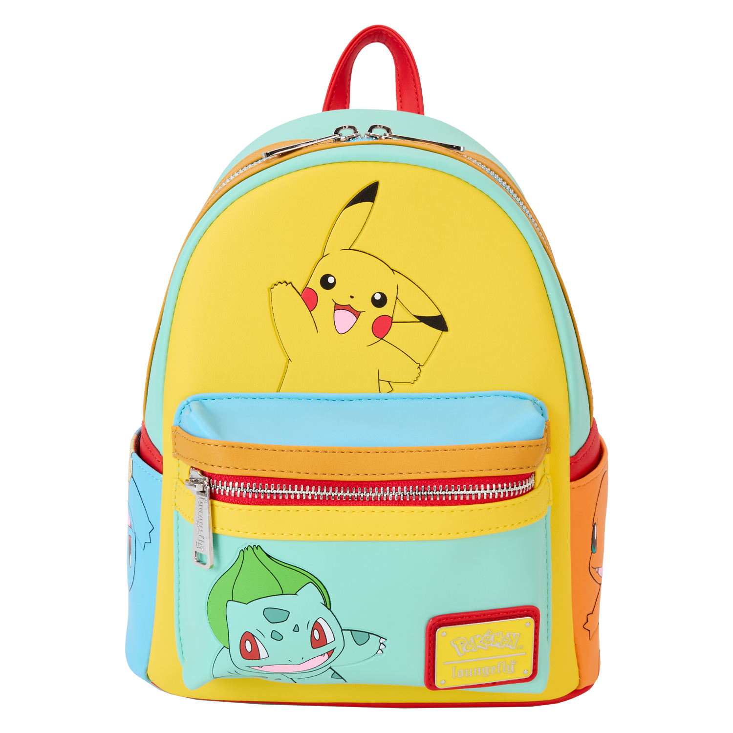 Pokemon Color Block Starters Mini Backpack | Officially Licensed | Plastic/Vegan Leather | Loungefly