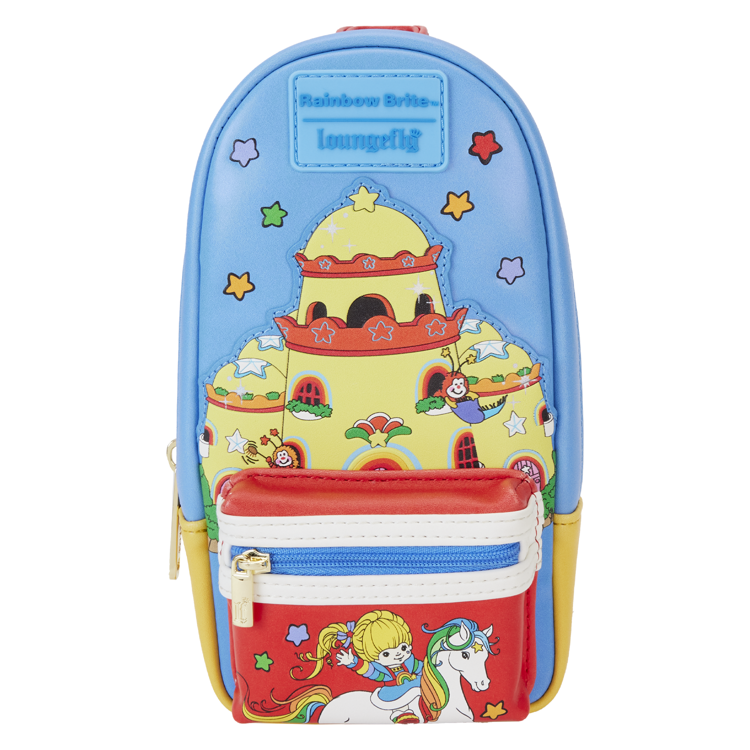 Rainbow Brite Color Castle Stationery Mini Backpack Pencil Case | Officially Licensed | Plastic/Vegan Leather | Loungefly