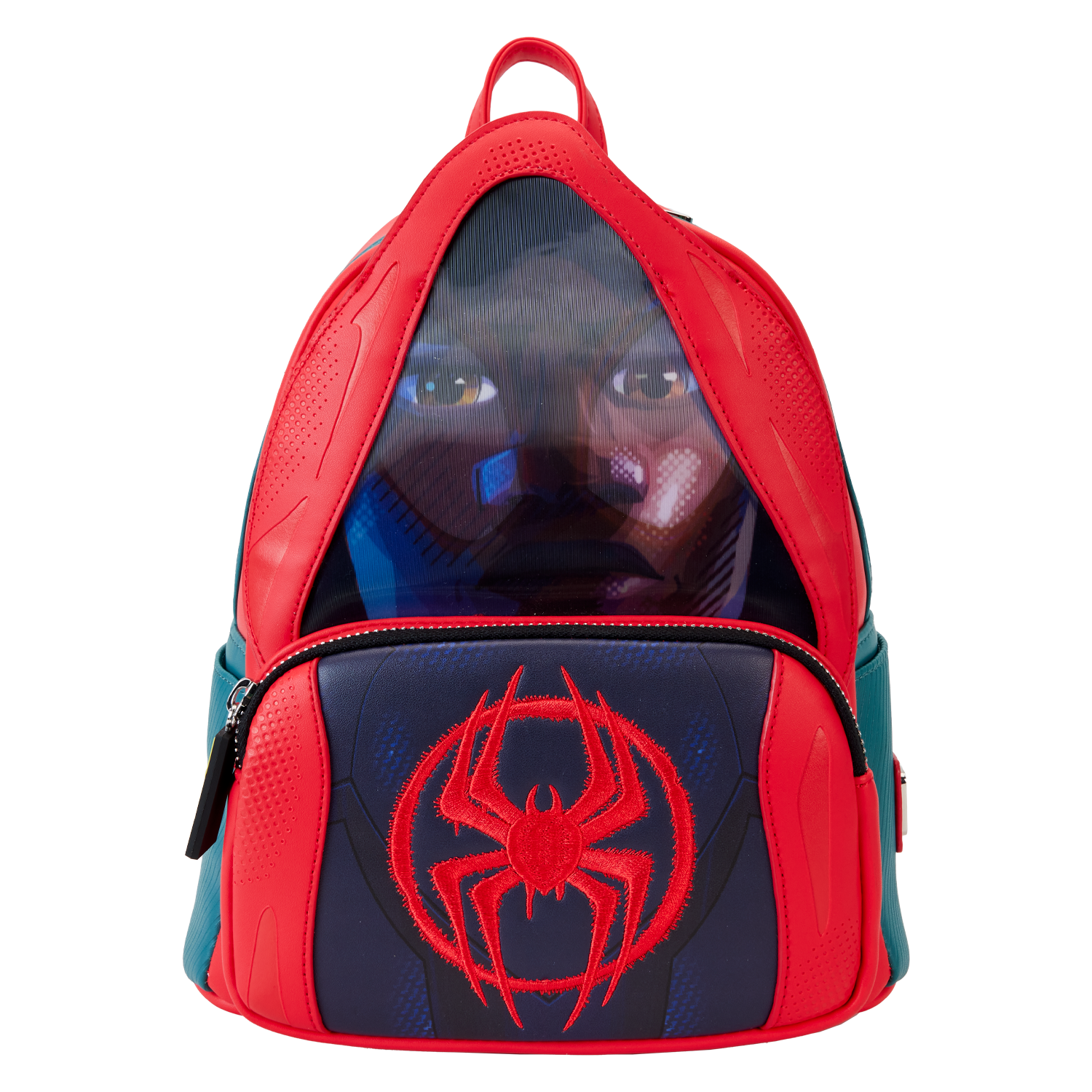 Spider-Verse Miles Morales Hoodie Cosplay Lenticular Mini Backpack | Officially Licensed | Plastic/Vegan Leather | Loungefly