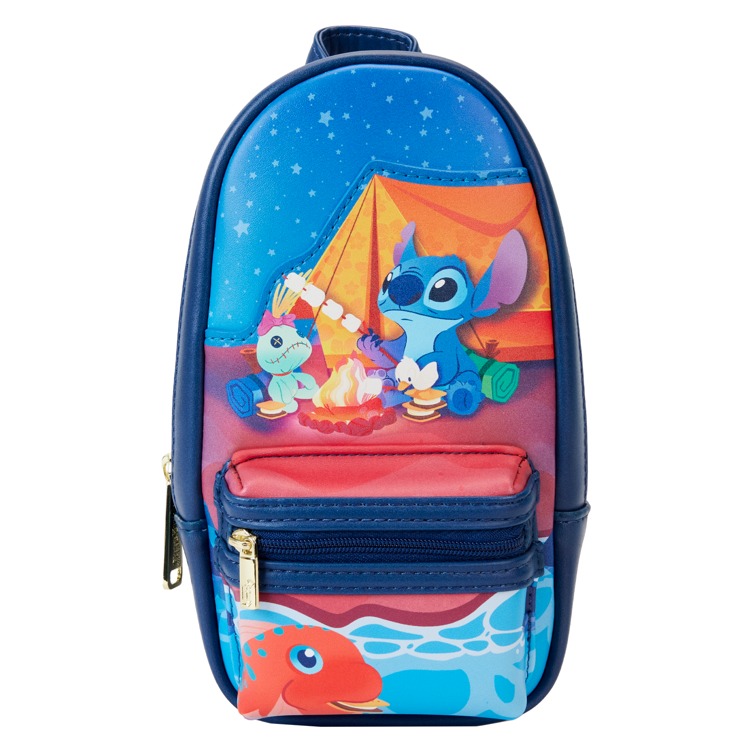 Stitch Camping Cuties Stationery Mini Backpack Pencil Case | Officially Licensed | Plastic/Vegan Leather | Loungefly