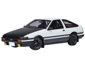 Toyota Sprinter Trueno (AE86) RHD (Right Hand Drive) "Project D Final Version" White with Carbon Hood "Initial D" (1995-2013) TV Series "30th Annivers