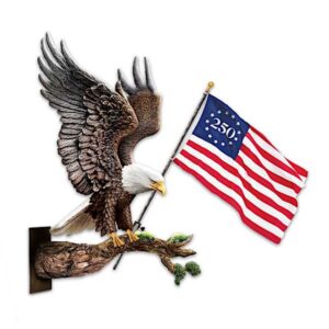 USA 250th Anniversary Eagle Sculpture With Removable Flag