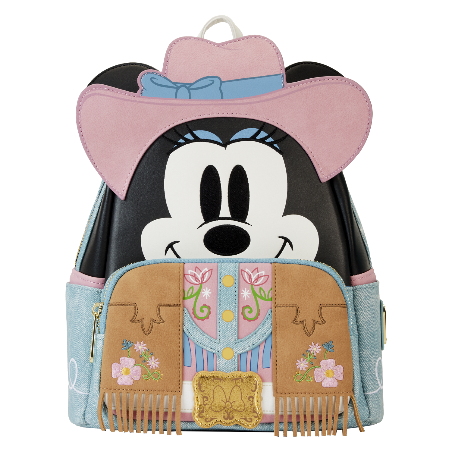 Western Minnie Mouse Cosplay Mini Backpack | Officially Licensed | Plastic/Vegan Leather/Suede | Loungefly